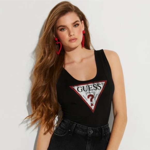 Guess Tops - New GUESS triangle logo bodysuit Size M
